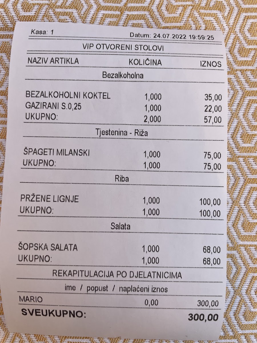 Menu Tenor-10