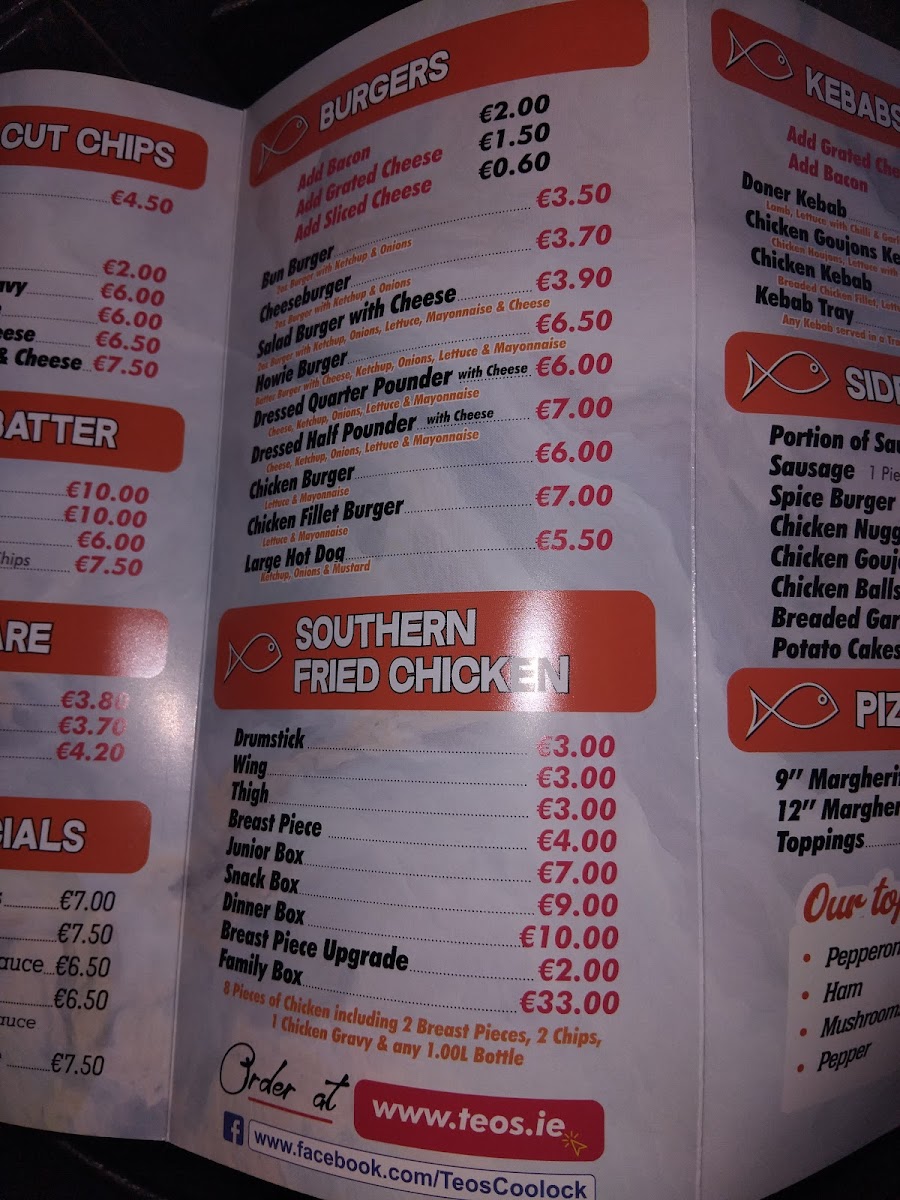 Menu Teo's Chipper Coolock Take Away & Delivery-5