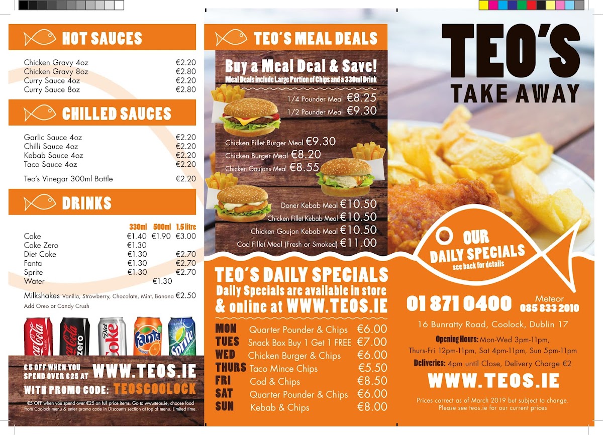 Menu Teo's Chipper Coolock Take Away & Delivery-7
