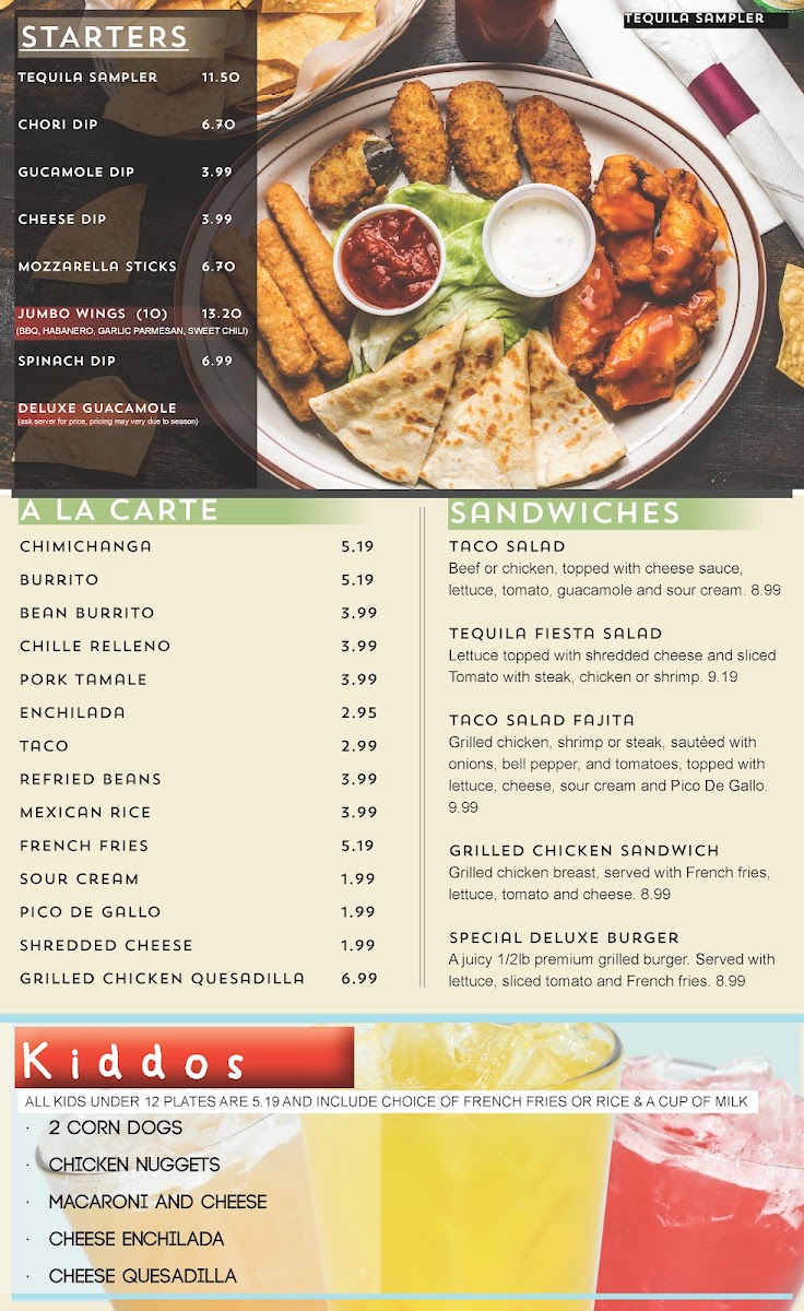 Menu Tequila Mexican Restaurant - West Side-1