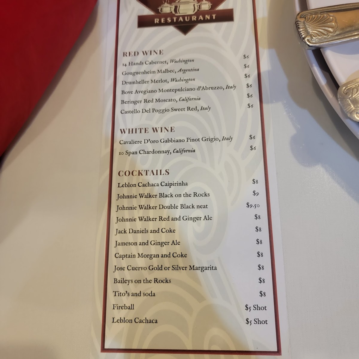 Menu Terra Brasilis Restaurant - Bridgeport Ct-1