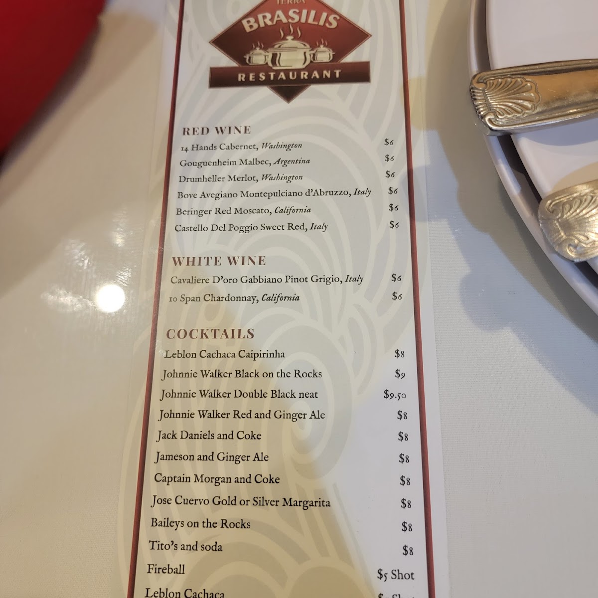 Menu Terra Brasilis Restaurant - Bridgeport Ct-2