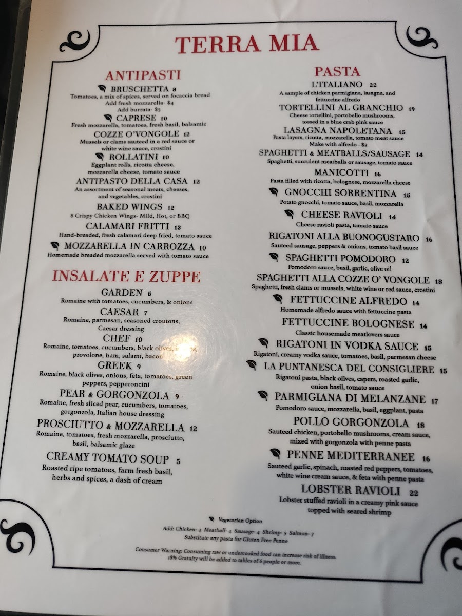 Menu Terra Mia Italian Bistro & Pizzeria-5