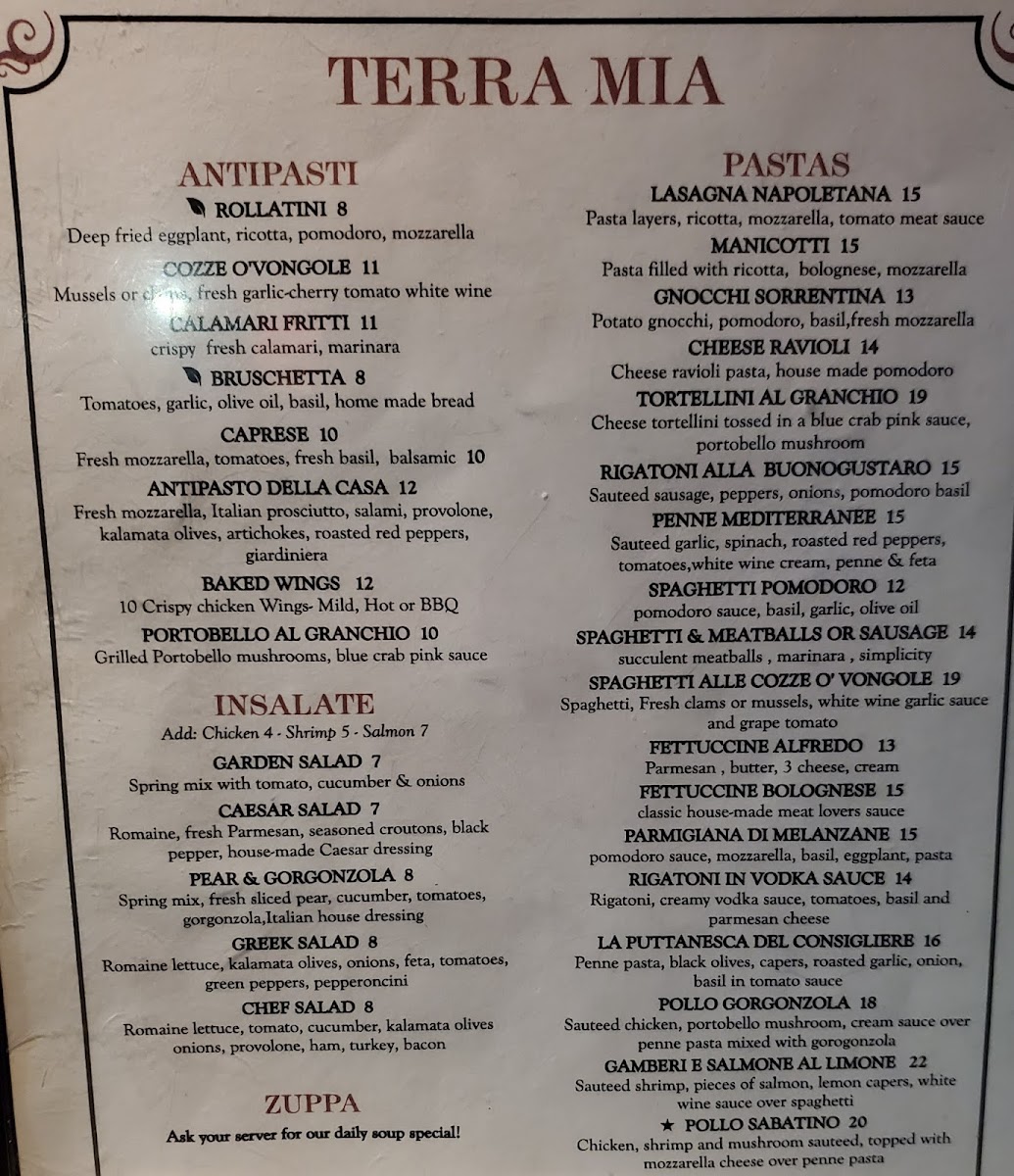Menu Terra Mia Italian Bistro & Pizzeria-7