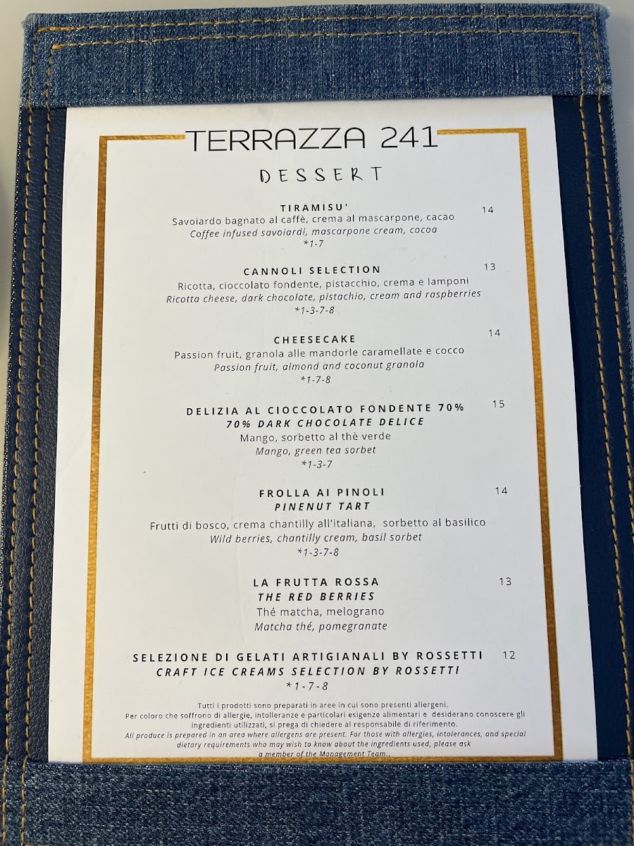 Menu Terrazza 241-10
