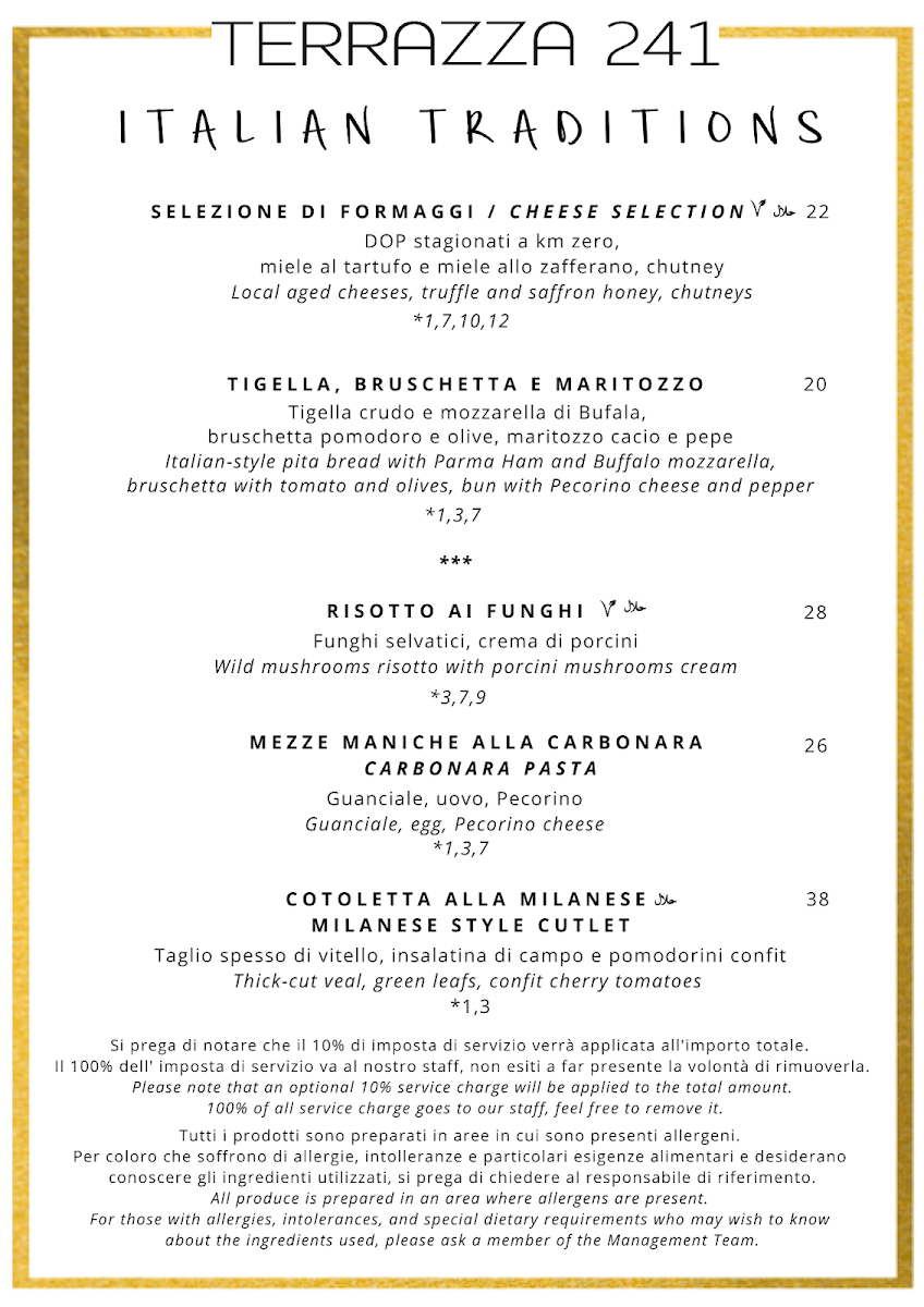 Menu Terrazza 241-3
