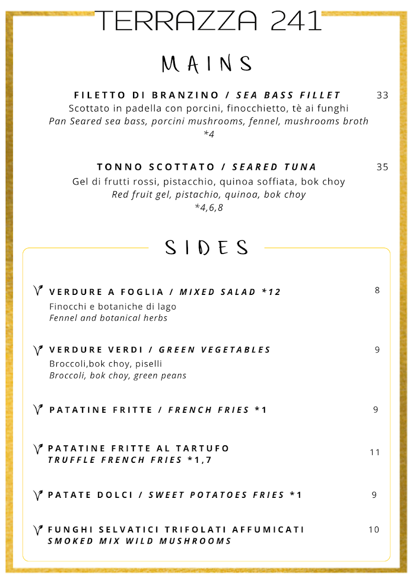 Menu Terrazza 241-7