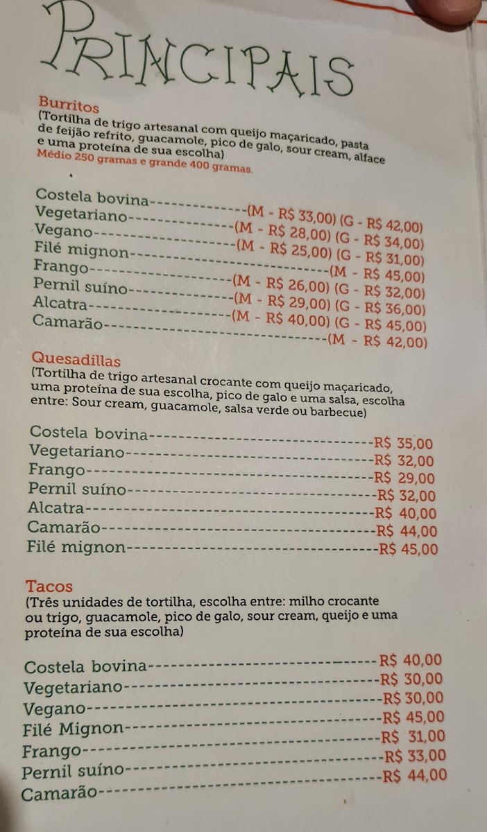 Menu Território Mexicano-1