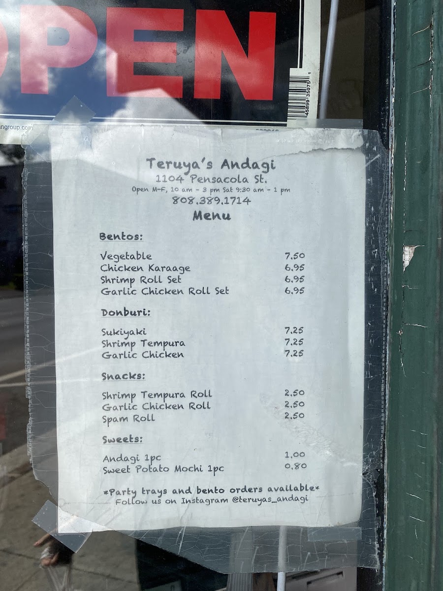 Menu Teruya's Andagi-5