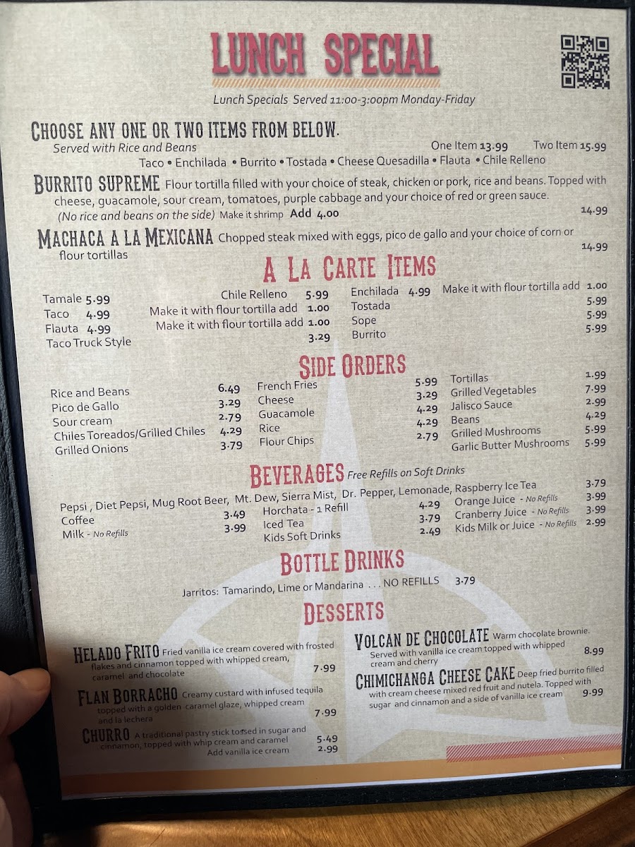 Menu Tesoro Fine Mexican Restaurant-1