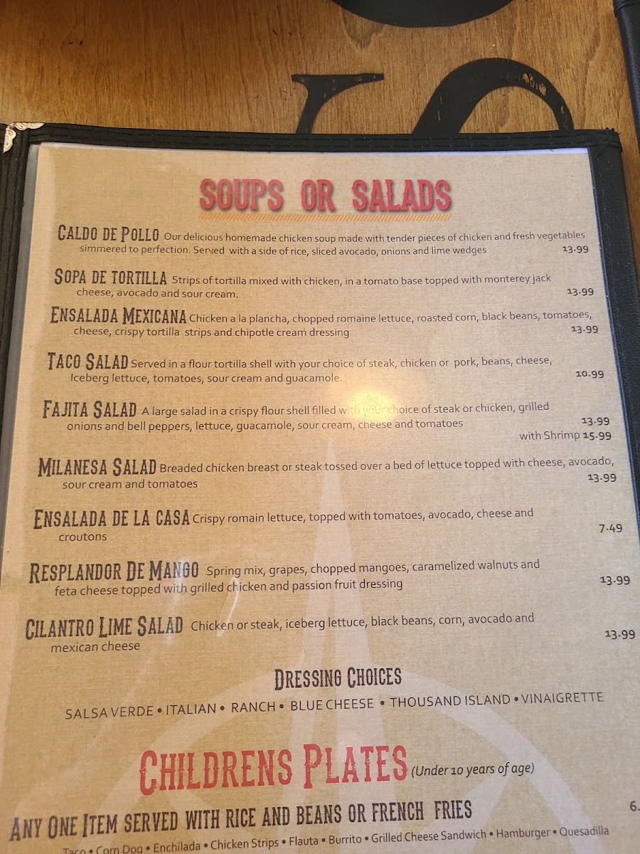 Menu Tesoro Fine Mexican Restaurant-2