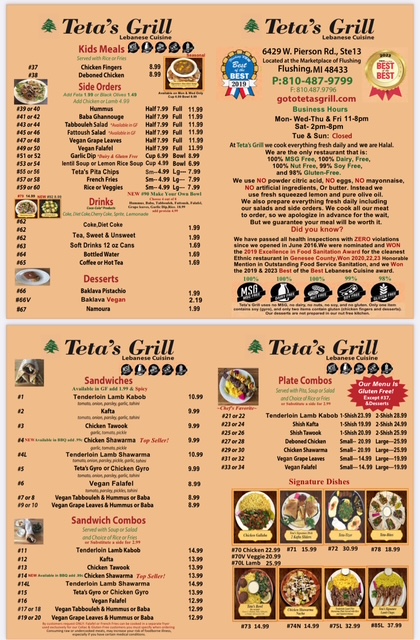 Menu Teta's Grill Lebanese Cuisine-1