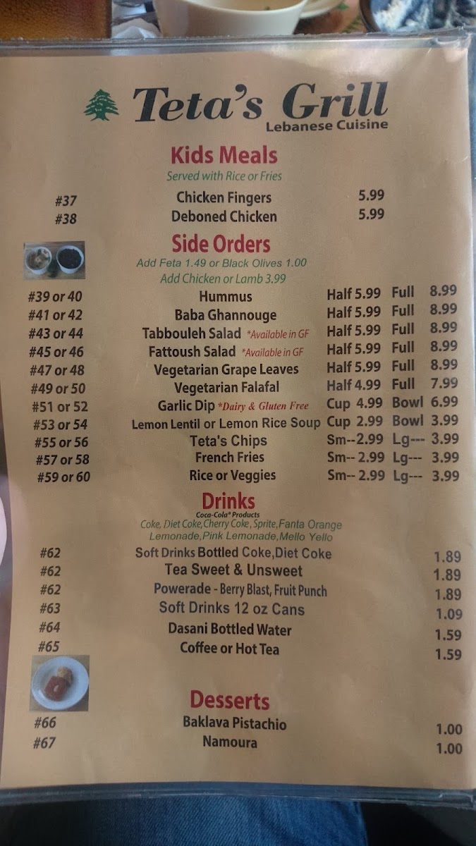 Menu Teta's Grill Lebanese Cuisine-9