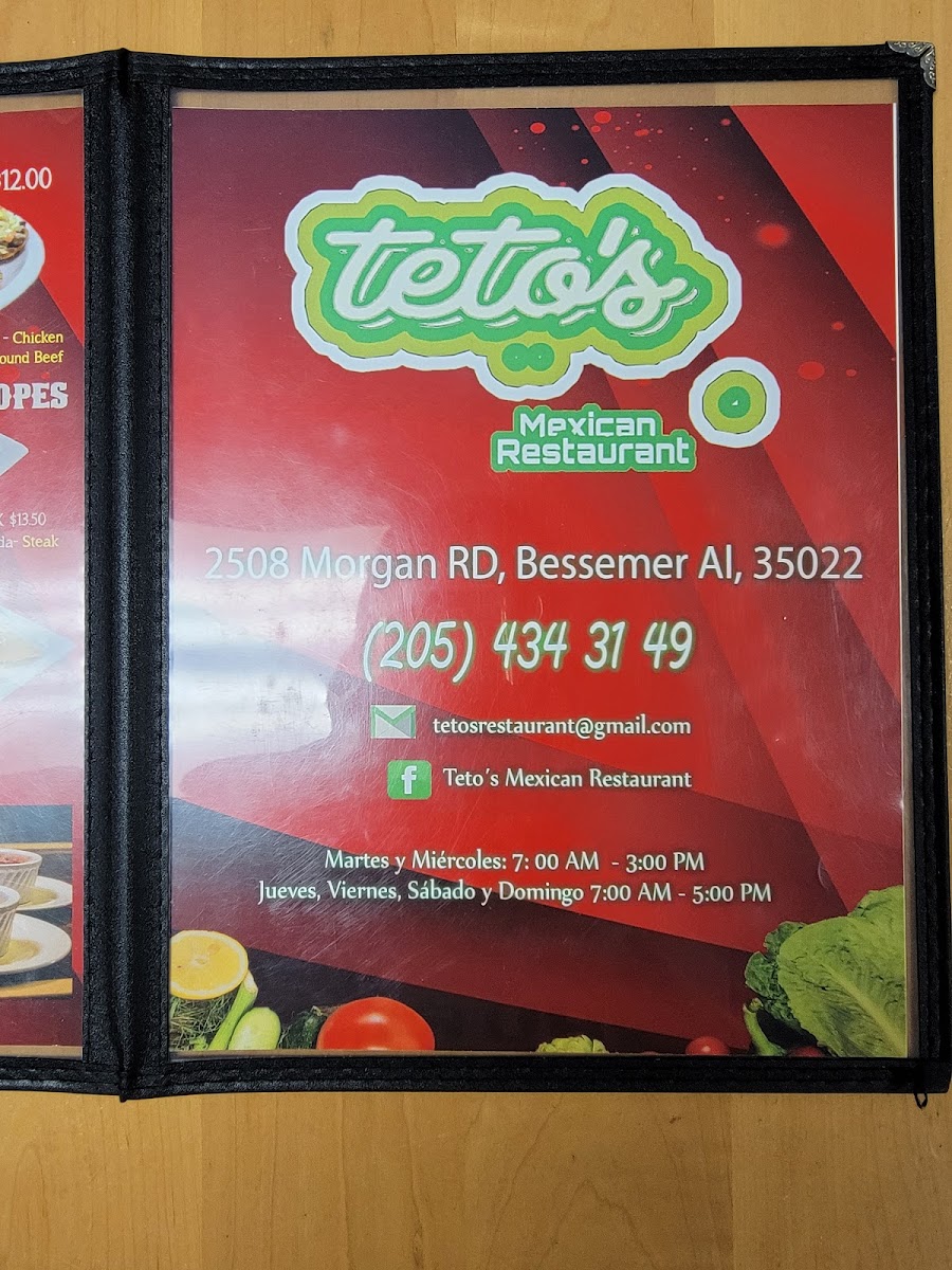 Menu Teto's Mexican Restaurant-5