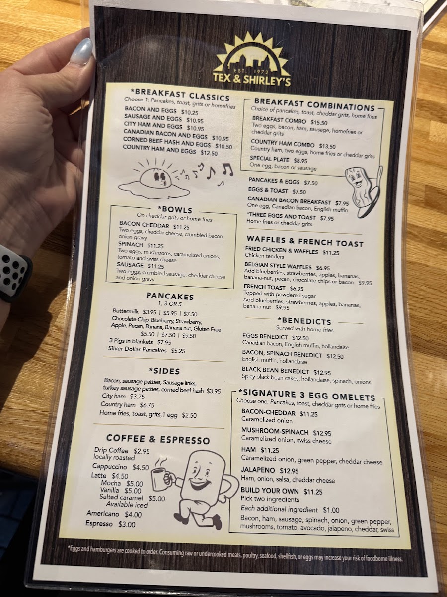 Menu Tex & Shirley’S Family Restaurant-1