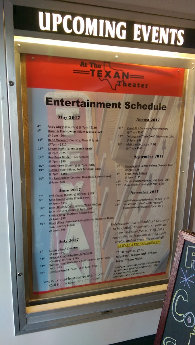 Menu Texan Theater | Greenville-1