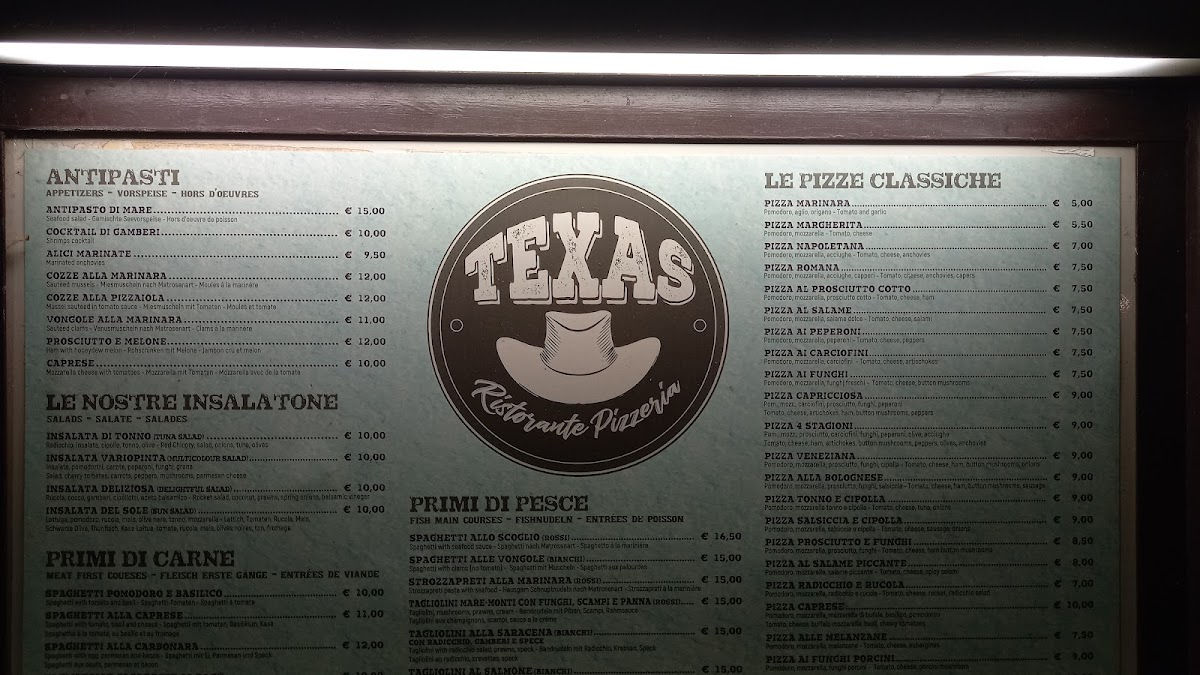 Menu Texas-7