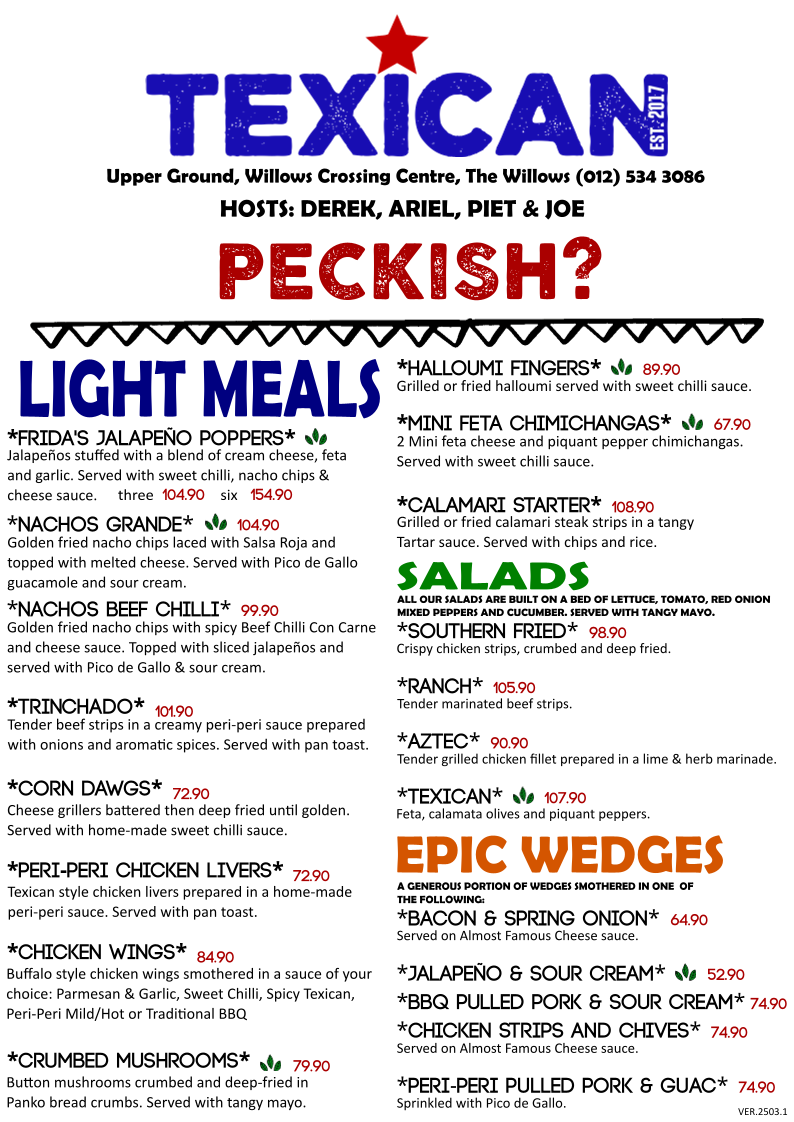 Menu Texican Willows-3