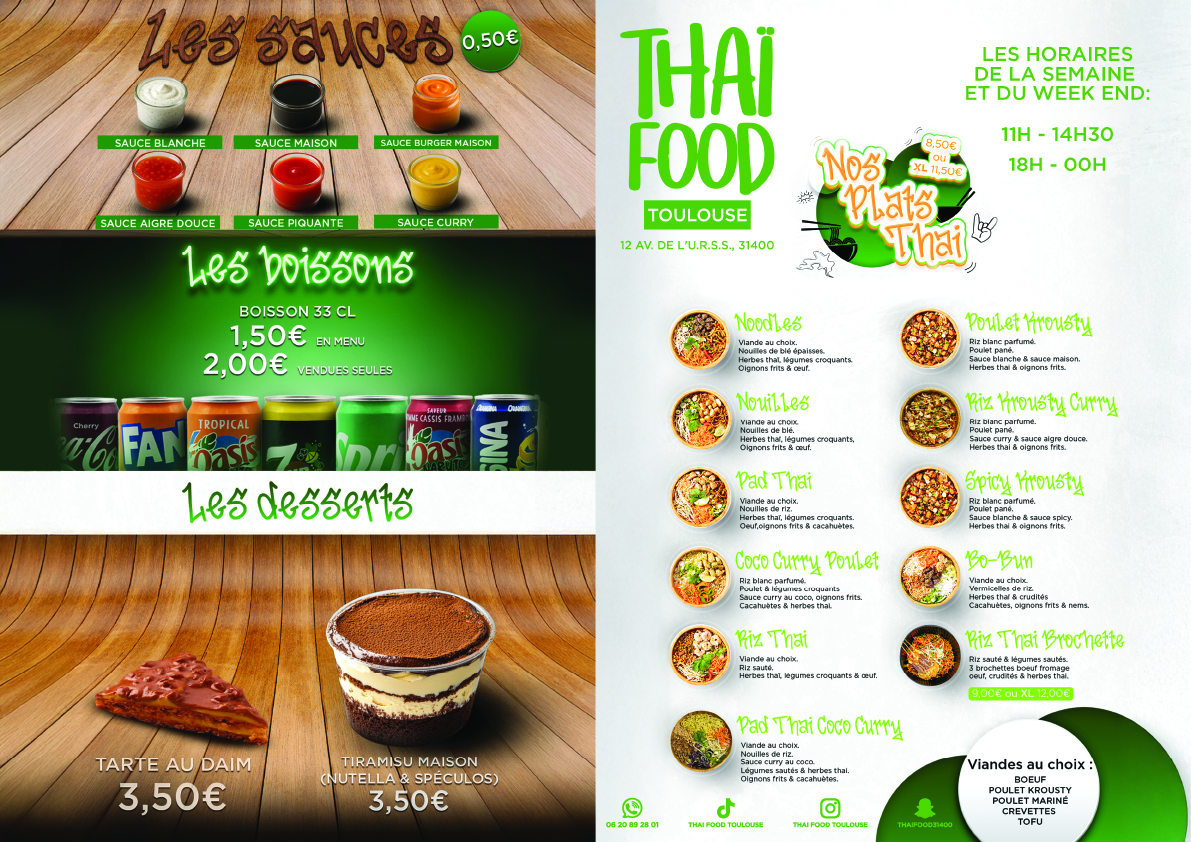 Menu Thaï Food Toulouse-1