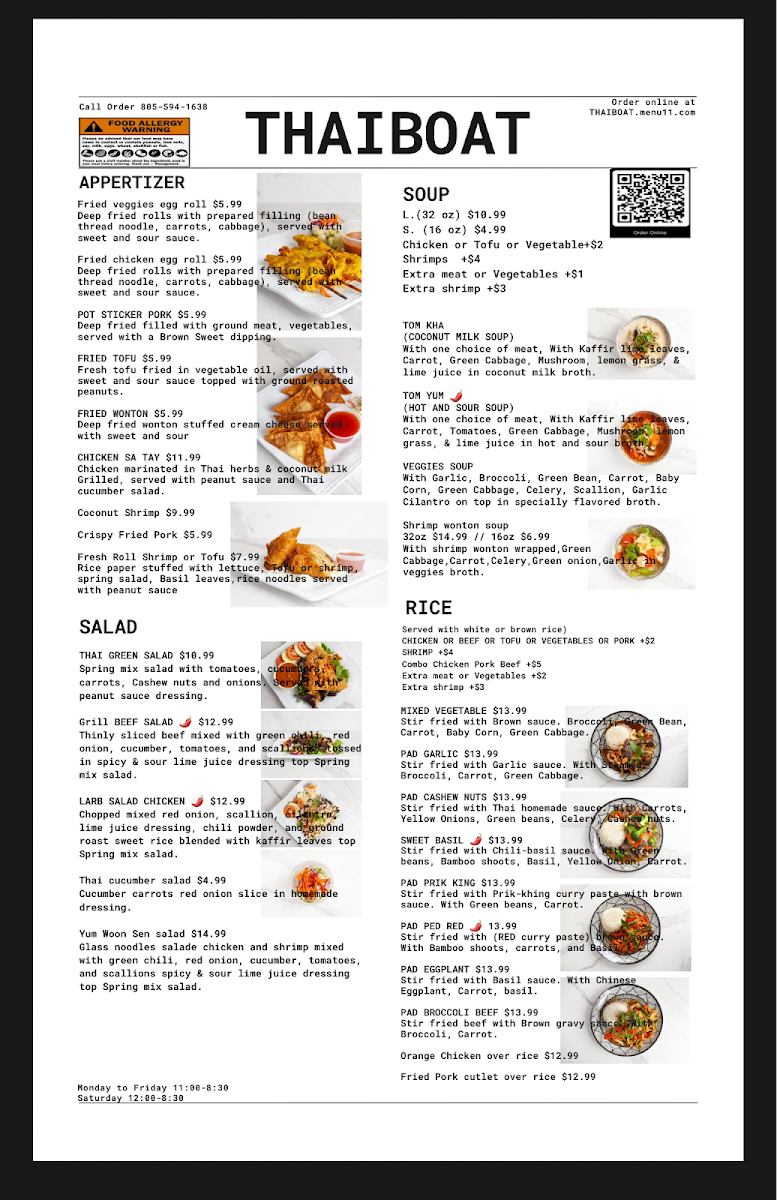 Menu Thai Boat-1
