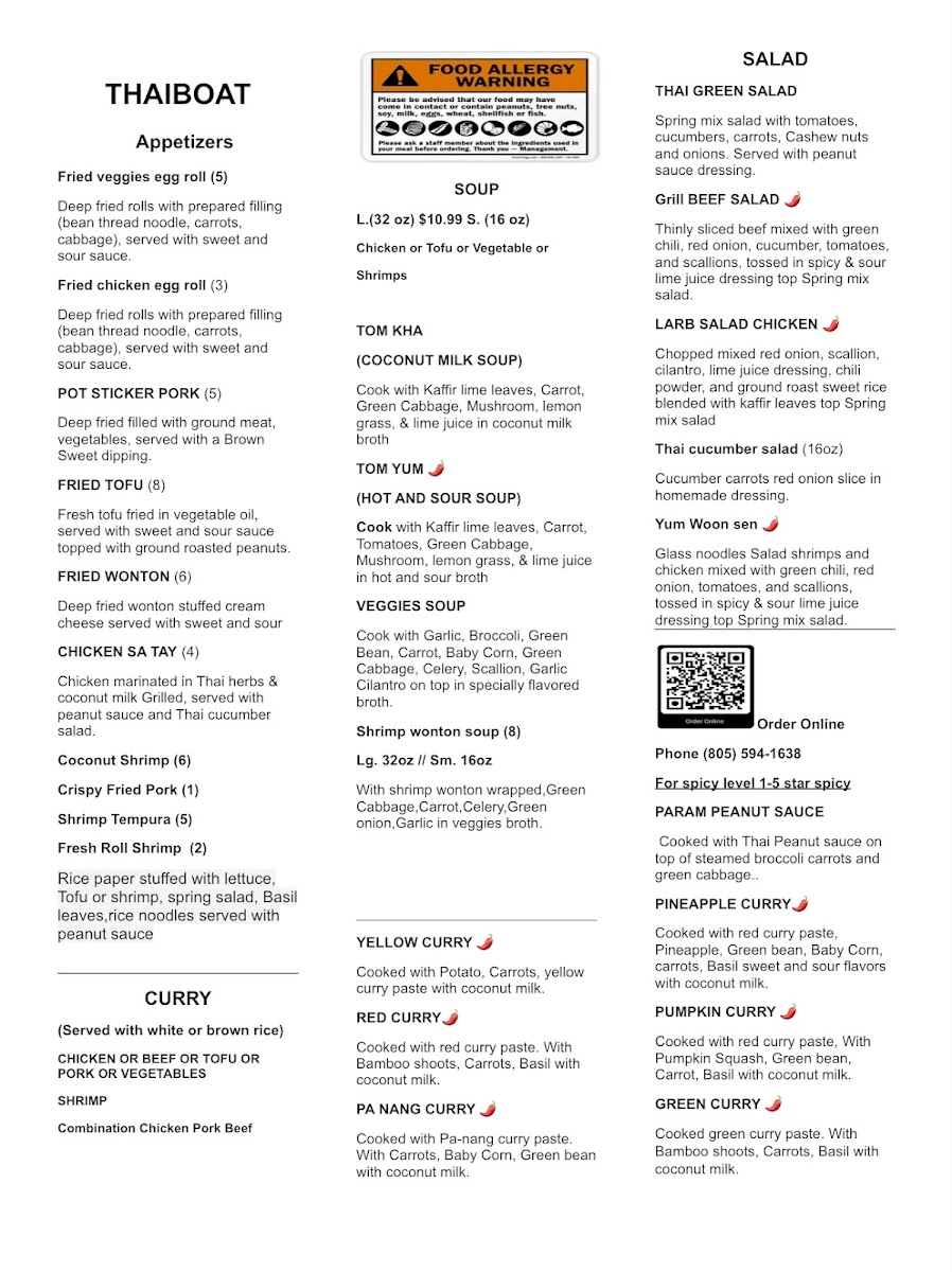 Menu Thai Boat-2