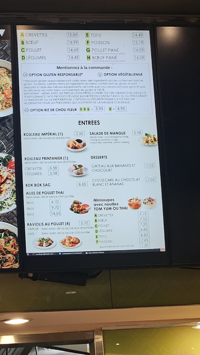 Menu Thai Express Restaurant Sherbrooke-1