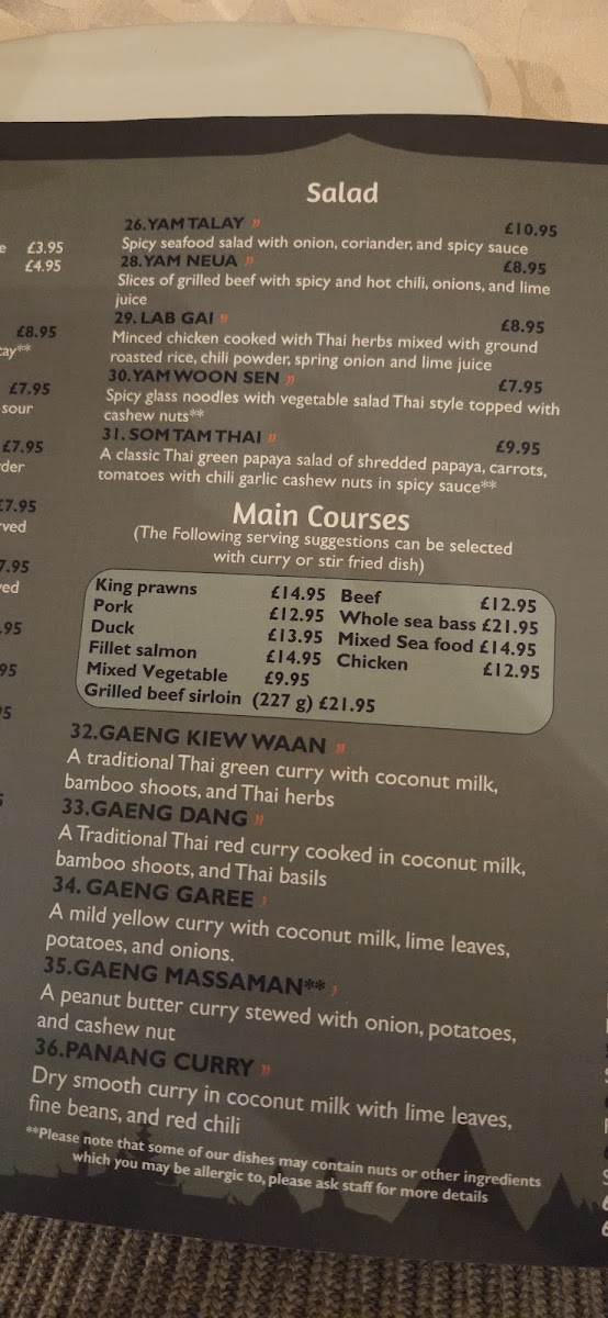 Menu Thai Paragon Restaurant & Bar-1
