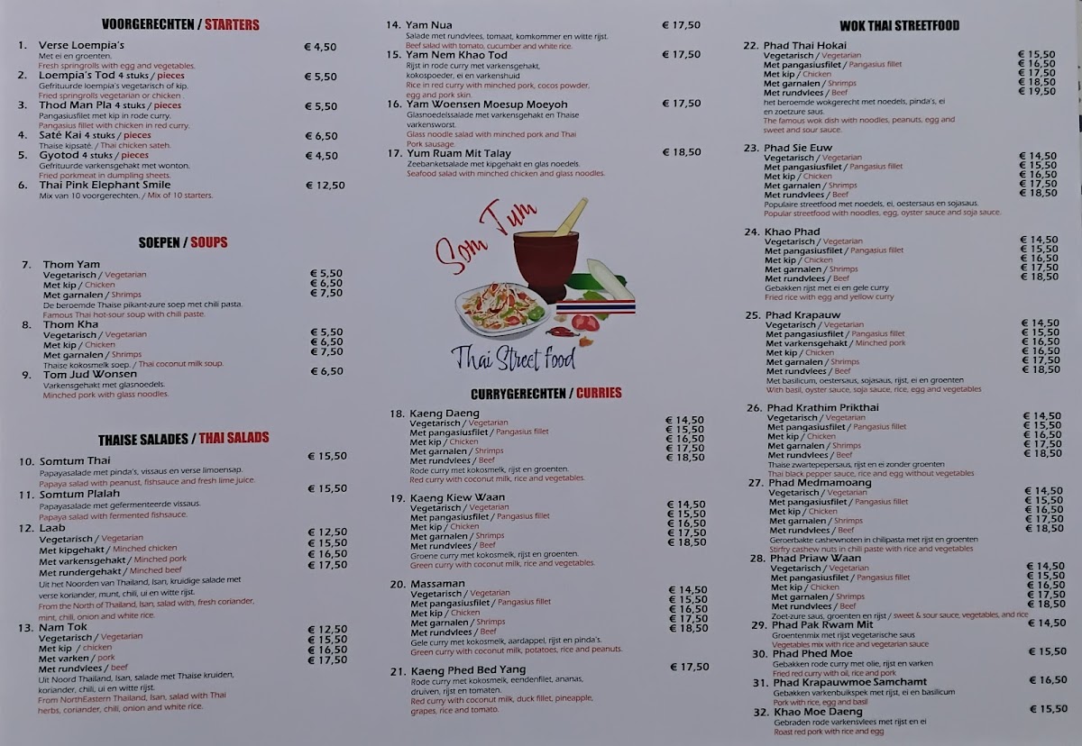 Menu Thai Pink Elephant-1