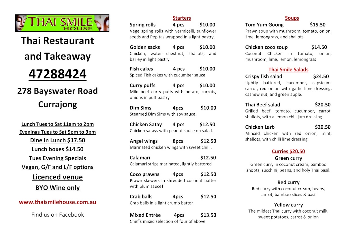 Menu Thai Smile House-1