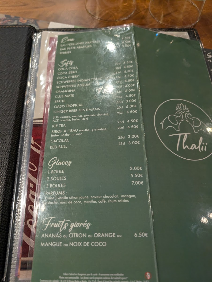 Menu Thalii Restaurant Indien & Bar-3