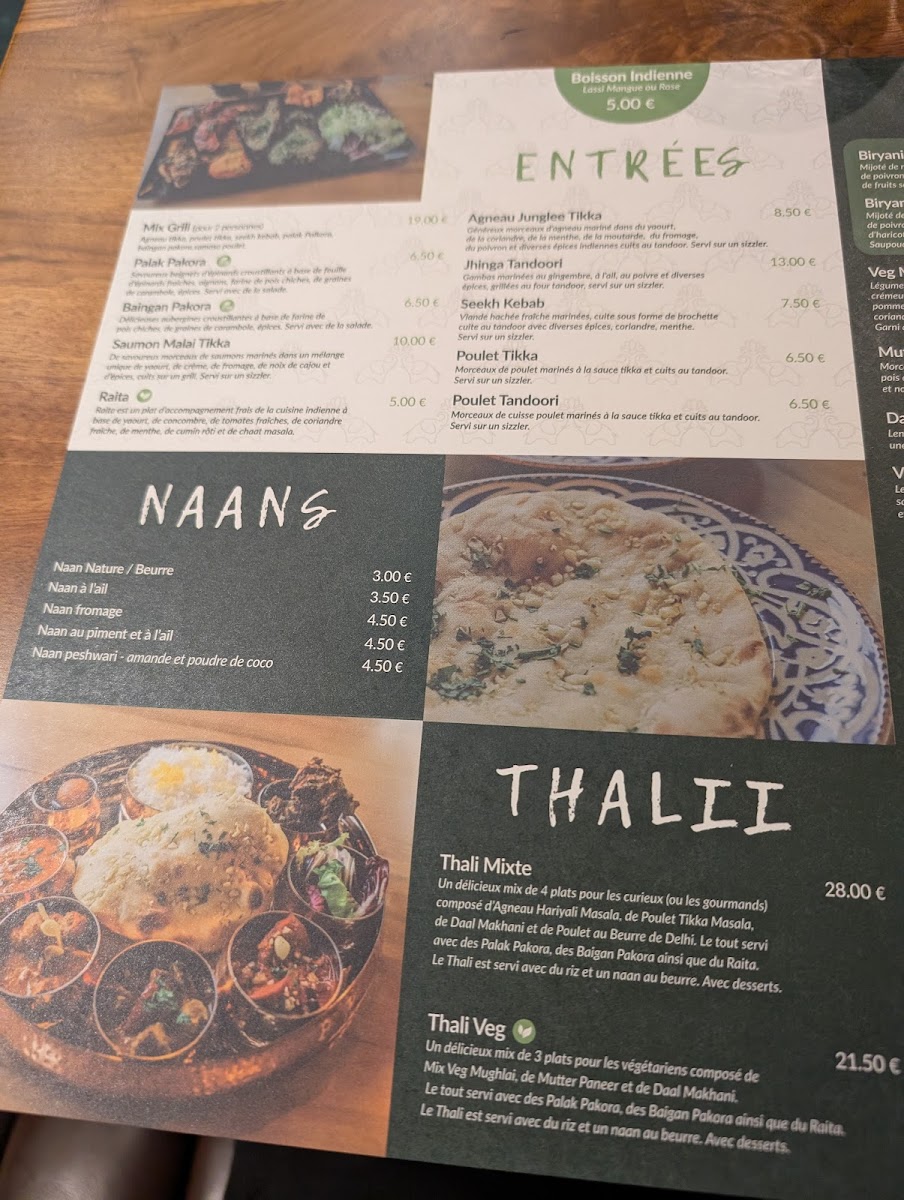 Menu Thalii Restaurant Indien & Bar-8