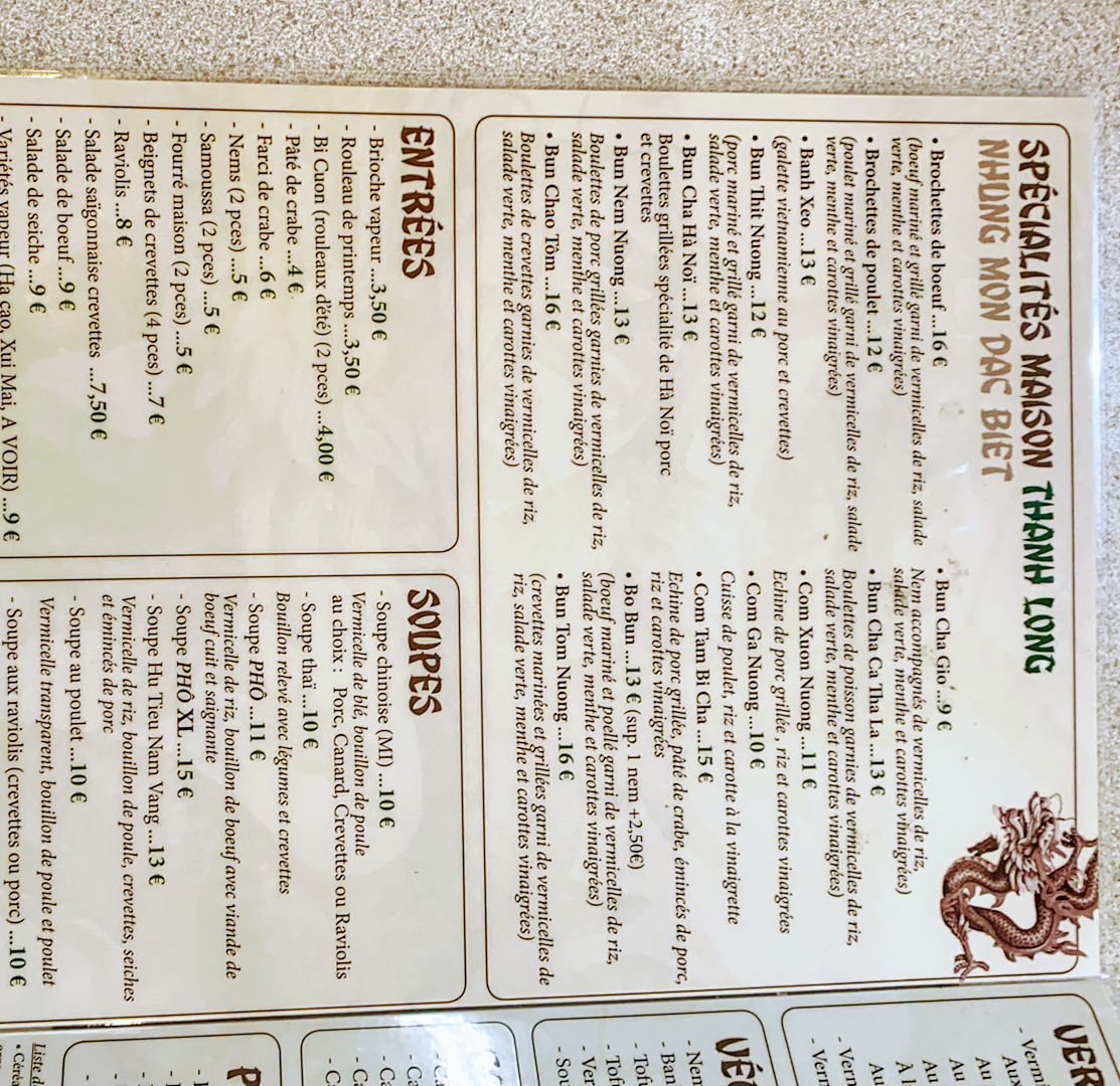 Menu Thanh Long Restaurant-8