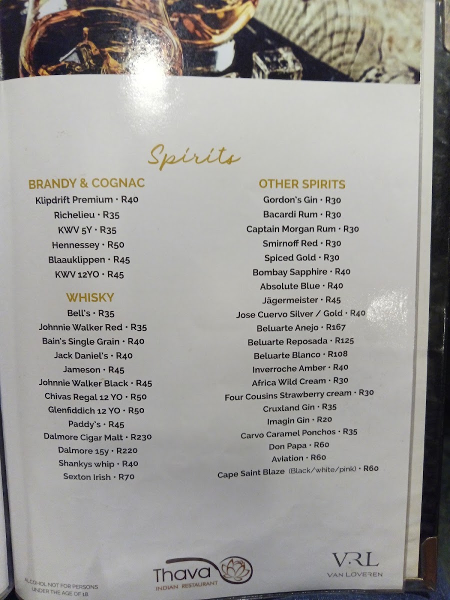 Menu Thava Indian Restaurant Grandwest-4