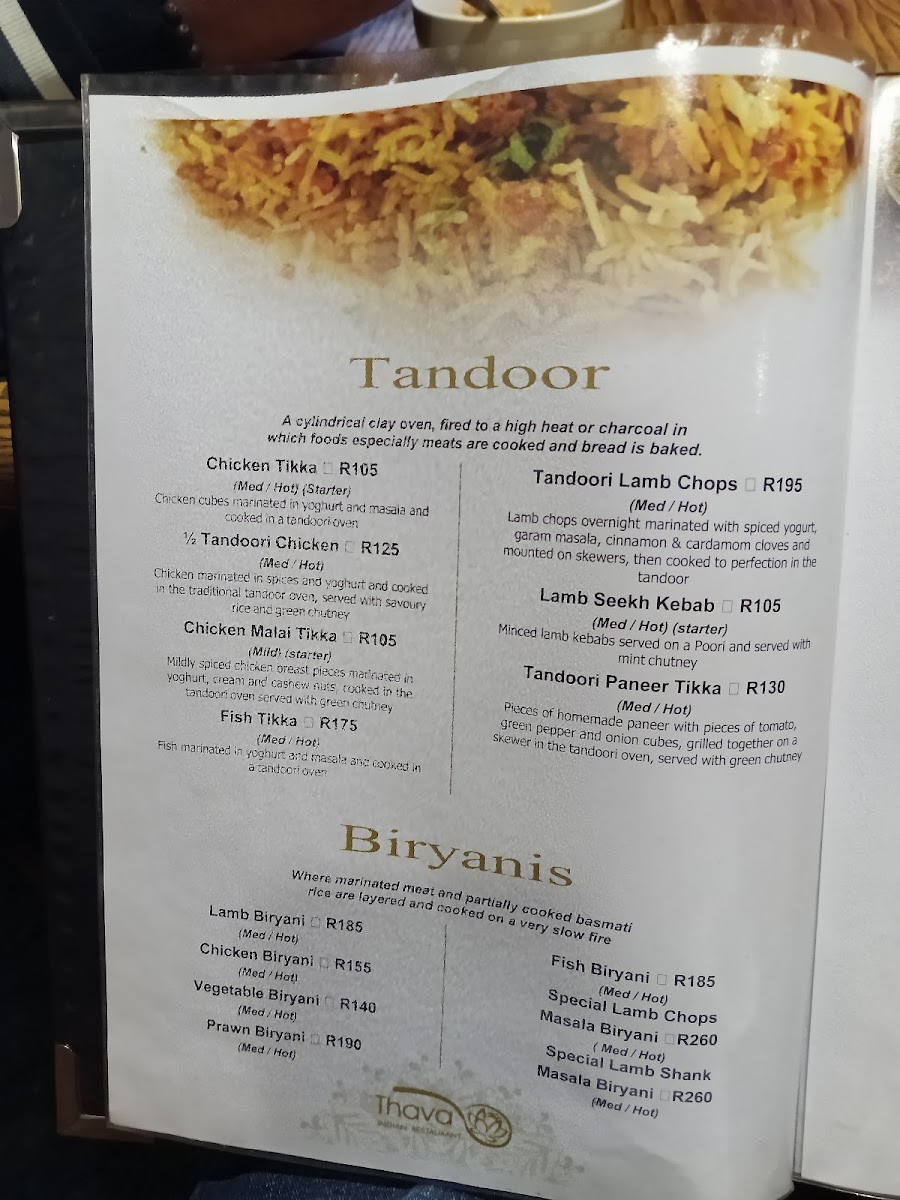Menu Thava Indian Restaurant Grandwest-5