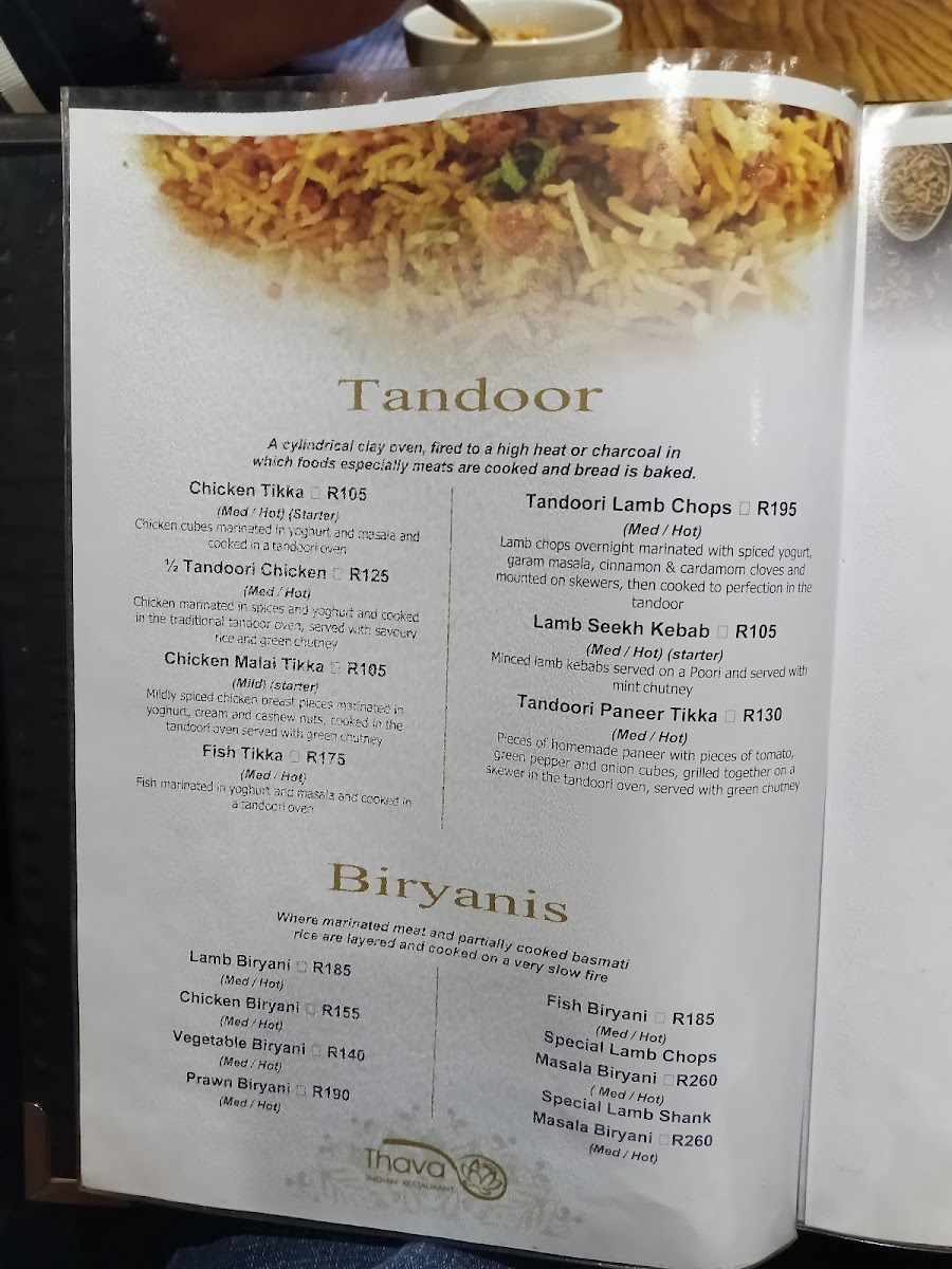 Menu Thava Indian Restaurant Grandwest-7
