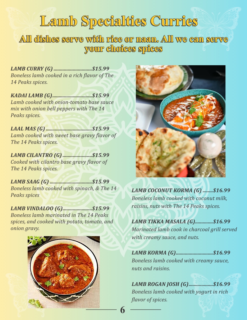 Menu The 14 Peaks-2