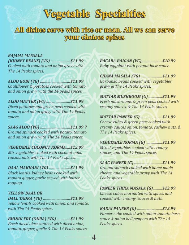 Menu The 14 Peaks-8