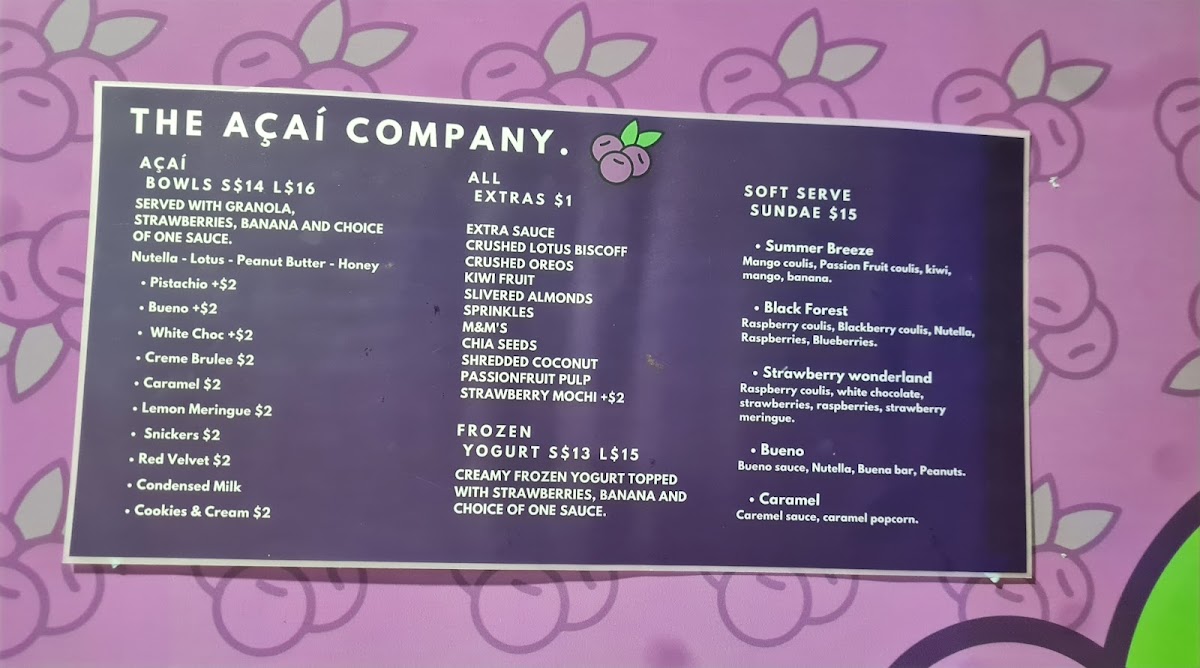 Menu The Açaì Company Pascoe Vale-1
