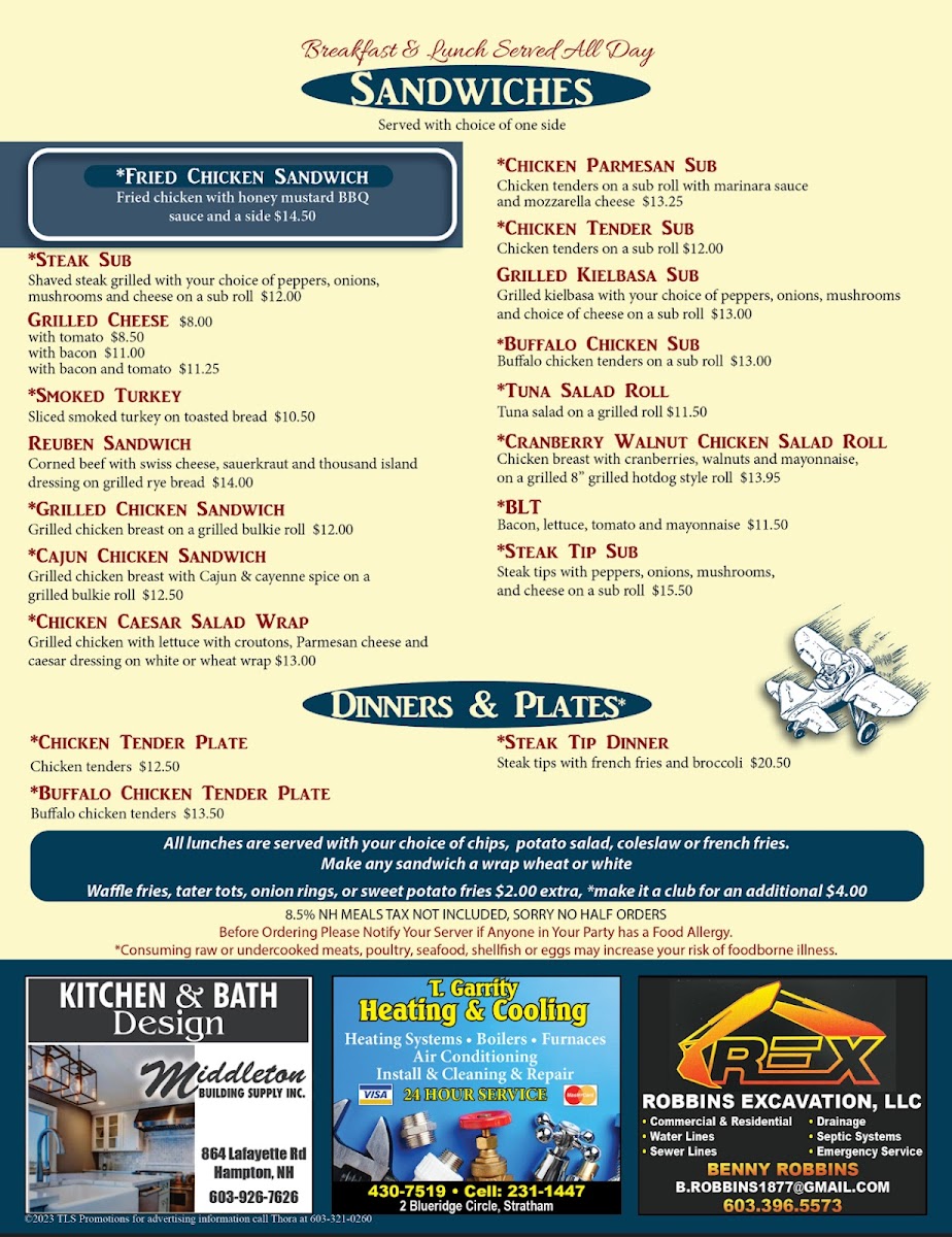 Menu The Airfield Cafe-1