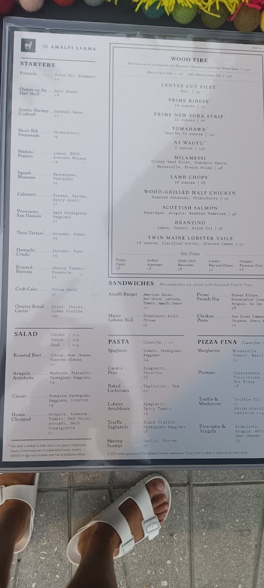 Menu The Amalfi Llama - Miami-10