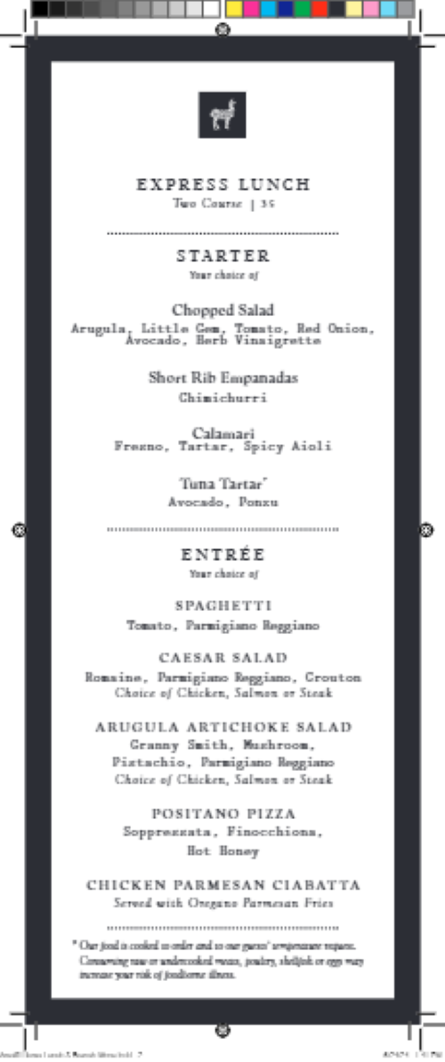 Menu The Amalfi Llama - Miami-2