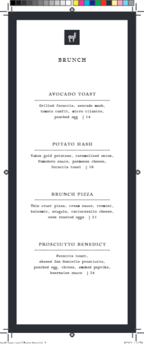 Menu The Amalfi Llama - Miami-3