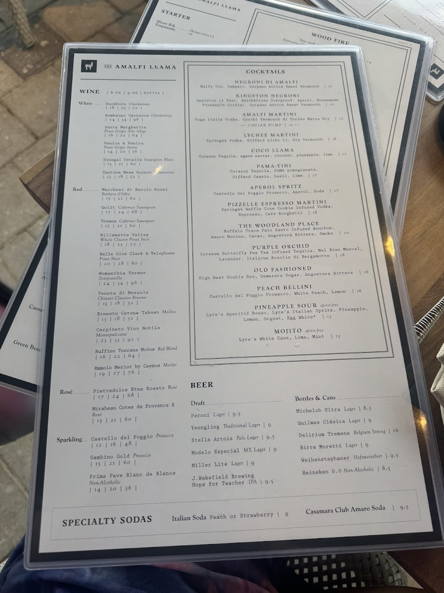 Menu The Amalfi Llama - Miami-6