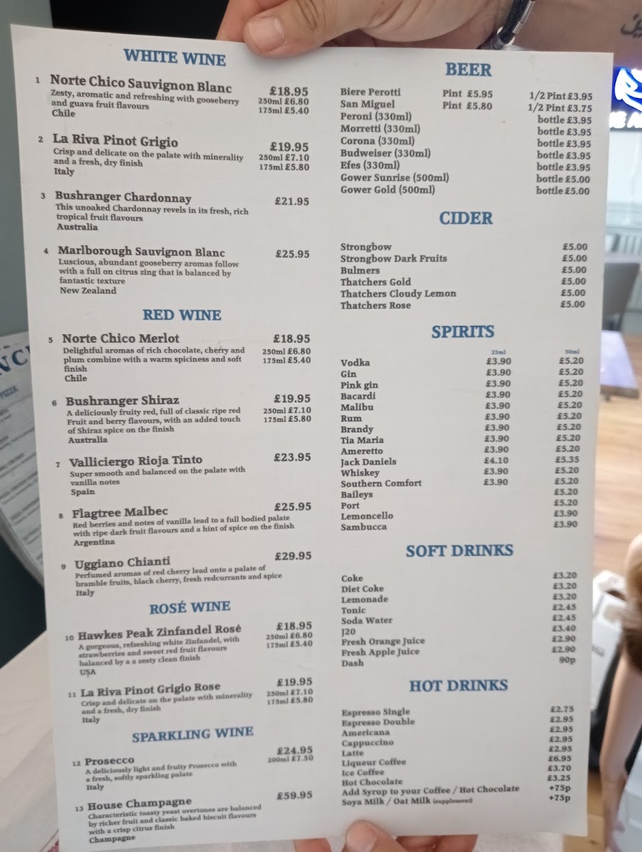 Menu The Anchor Swansea Marina-1