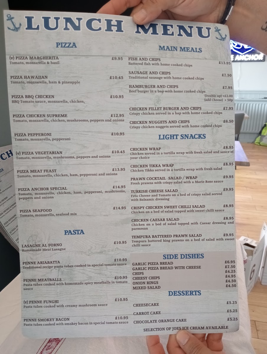 Menu The Anchor Swansea Marina-2