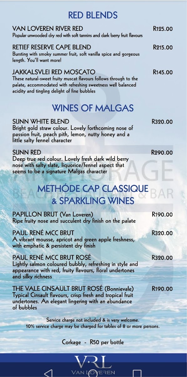 Menu The Anchorage Beach Restaurant & Bar-10
