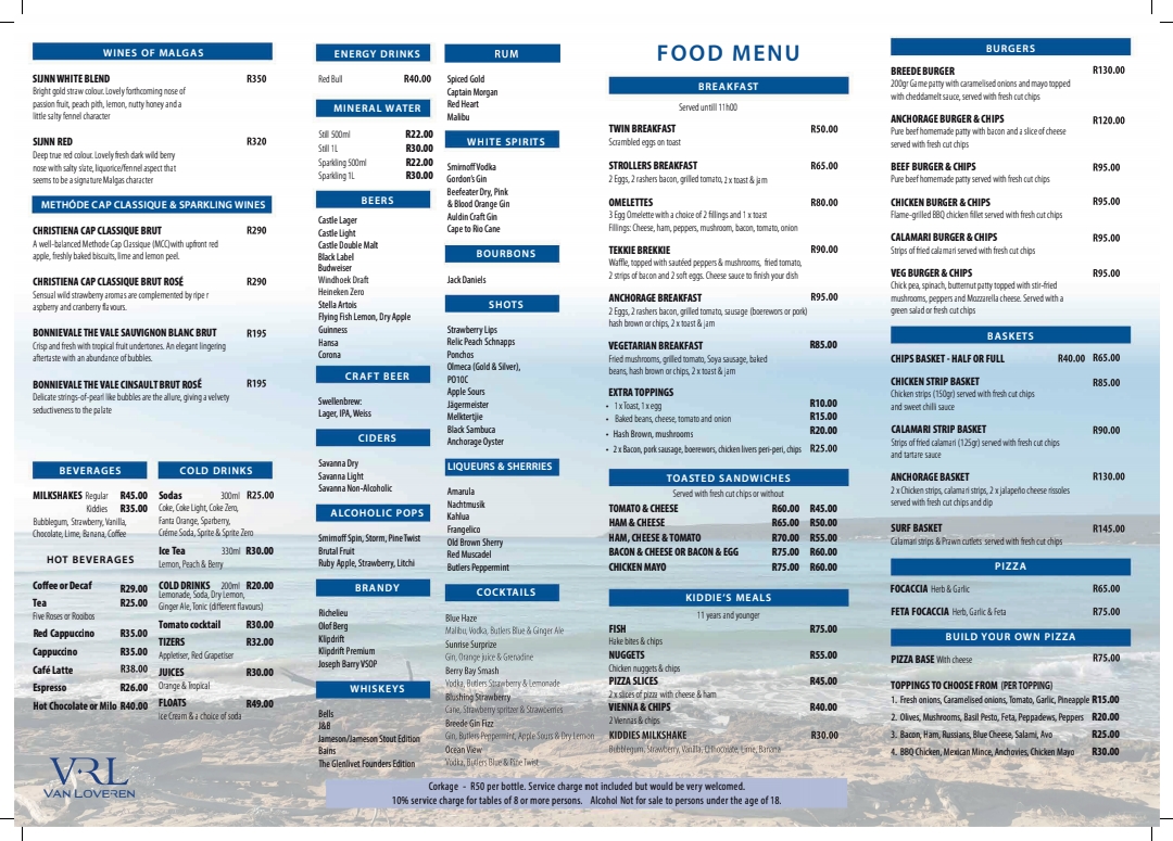 Menu The Anchorage Beach Restaurant & Bar-2
