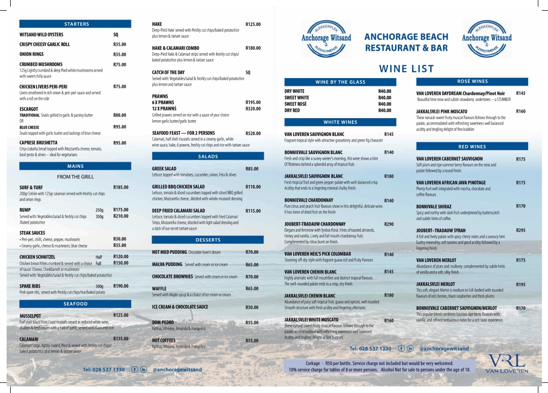 Menu The Anchorage Beach Restaurant & Bar-3