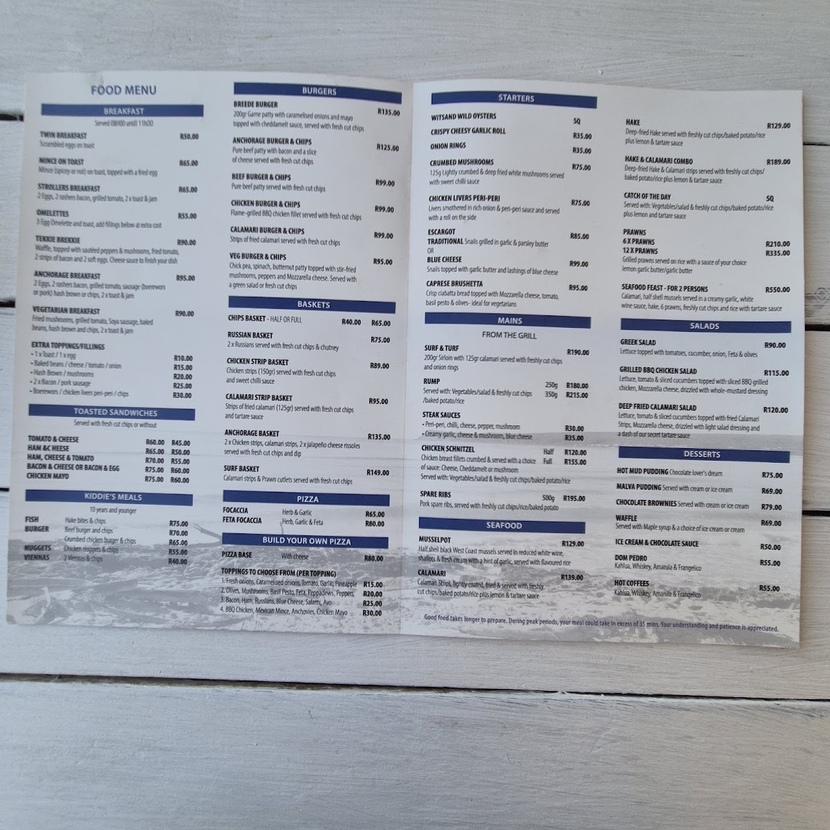 Menu The Anchorage Beach Restaurant & Bar-4