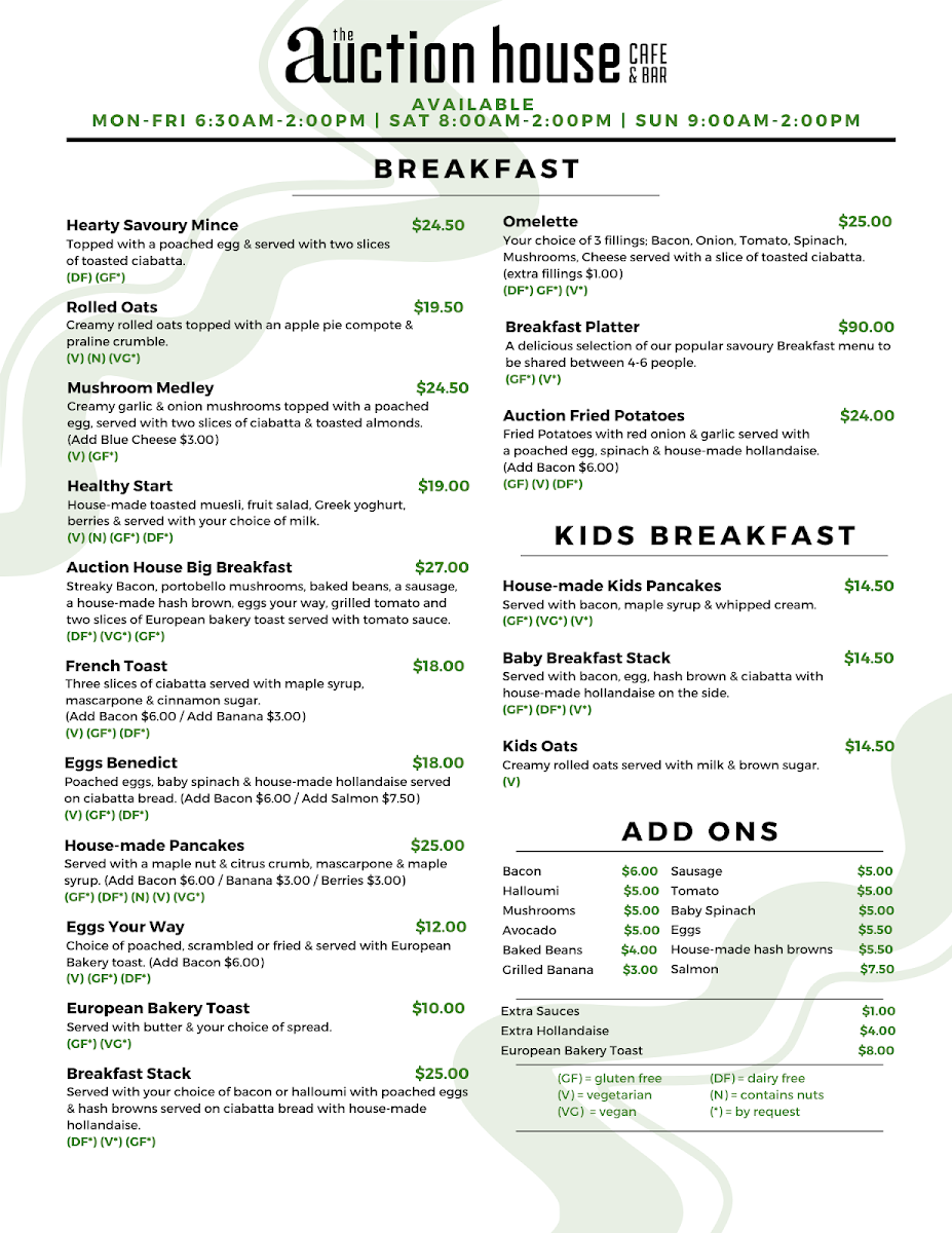 Menu The Auction House-1